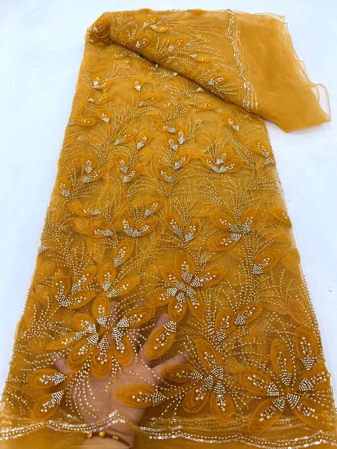 Embroidered Lace Evening Dress