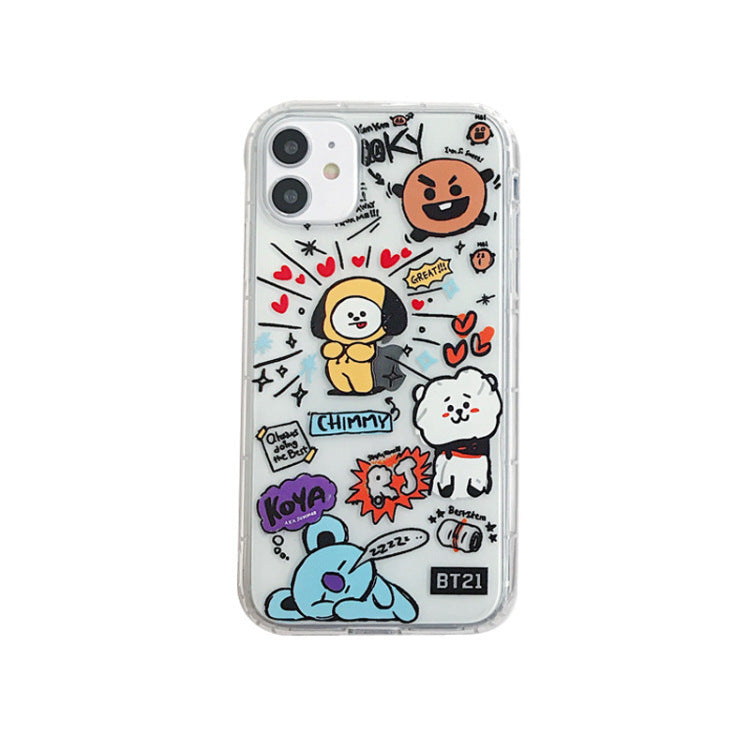 Cartoon bear and rabbit mobile phone case