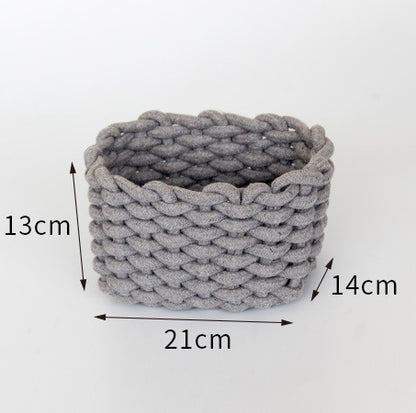 Nordic Hand Woven Cotton Rope Basket