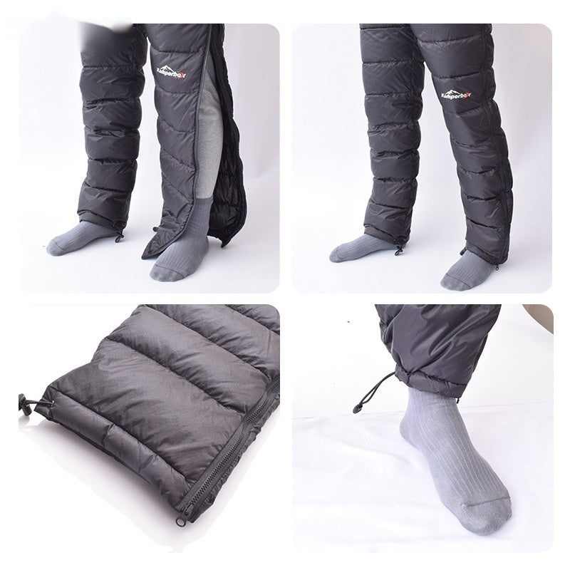 Men's Black Winter Hiking Down Trousers