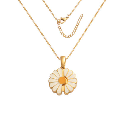 Stainless Steel Sunflower Pendant