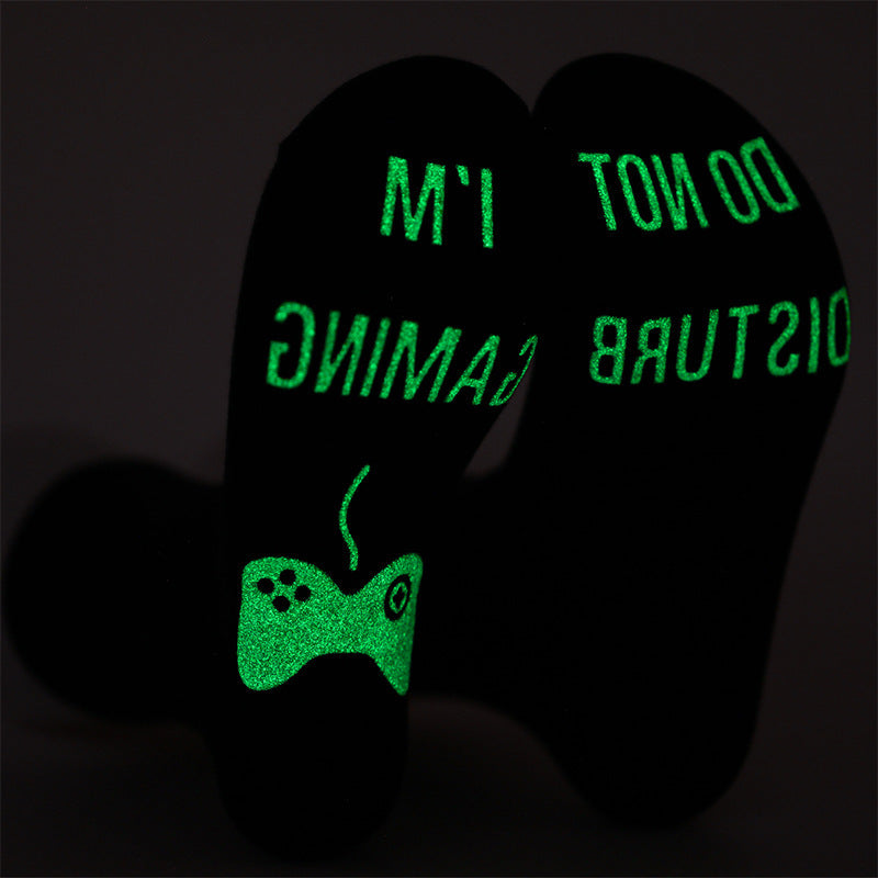 Men's Pure Cotton Letter Printing Tube Socks