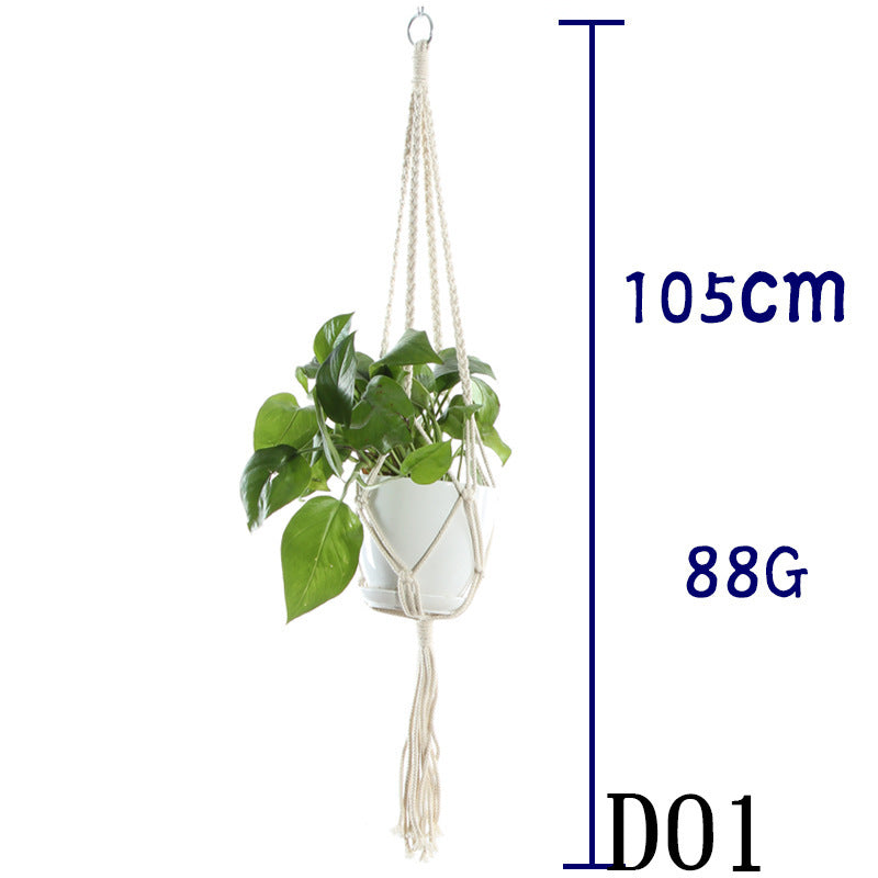 Beige Cotton Rope Plant Hanger
