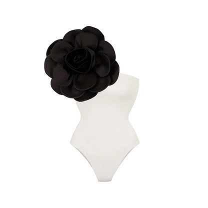 Women's Big Flower High Quality One-piece Swimsuit All-matching Women