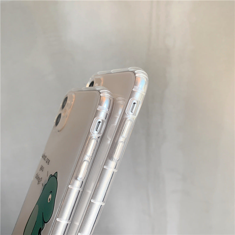 Simple Transparent Airbag Anti-Fall Phone Case for Couples
