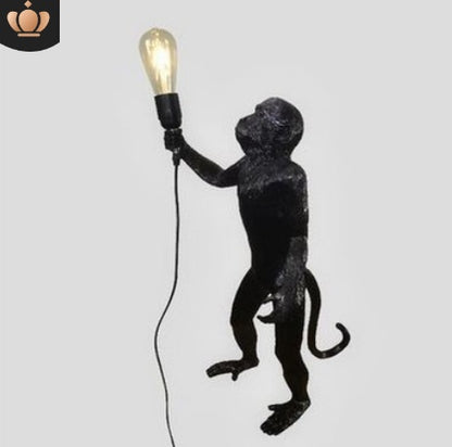 Resin Black White Gold Monkey Lamp Pendant Light For Living Room Lamps Art Parlor Study Room Led Lights lustre With