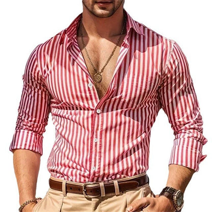Men's Casual 3D Irregular Pattern Long Sleeve Shirt