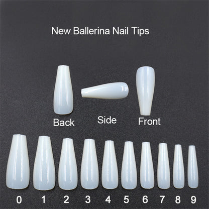 500 Transparent Natural Color Ballet Fake Nails