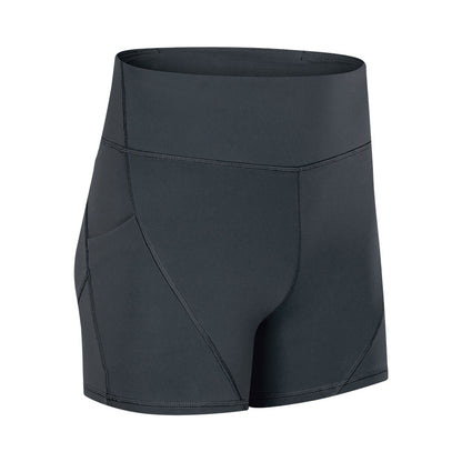 SHINBENE Women's High-Waisted Yoga Shorts with Pockets