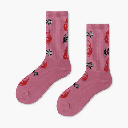 Creative Minimalist Printed Casual Mid Length Socks