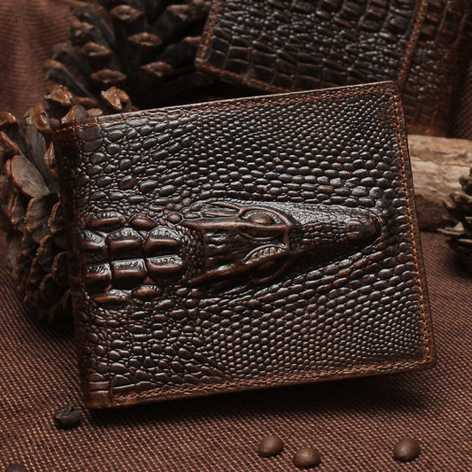 Men's Retro Crocodile Pattern Wallet