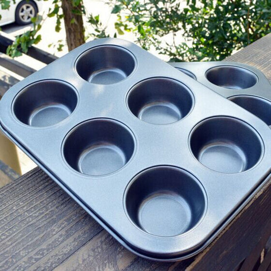 Round 6-Cup Maffen Cake Baking Tray Without Mold