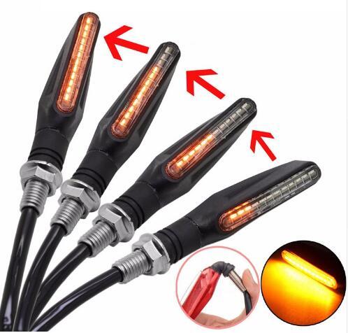 Newest 4x Universal Flowing LED Motorcycle Turn Signals