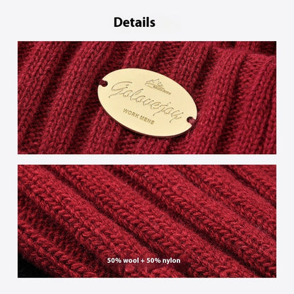 Autumn And Winter Wool Knitted Hat Men's Thick Windproof Warm Hat