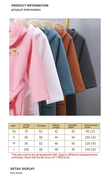 Children's Cartoon Cotton Bathrobe Boys Girls Nightgown