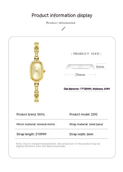 Retro Oval Small Golden Quartz Watch