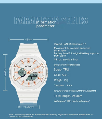 Sports Waterproof Dual Display Electronic Watch