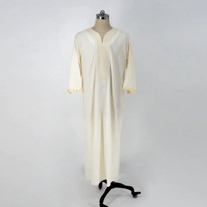 Ethnic Style Loose White Muslim Robe