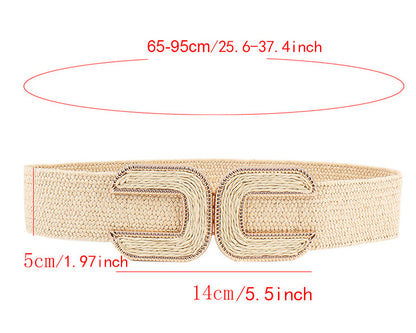 Women's Niche Straw Elastic Waistband