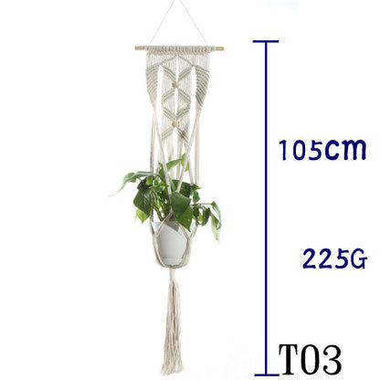Beige Cotton Rope Plant Hanger