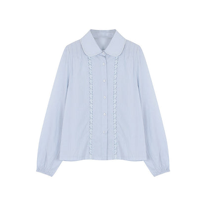 Women's Retro Lace Peter Pan Collar Shirt