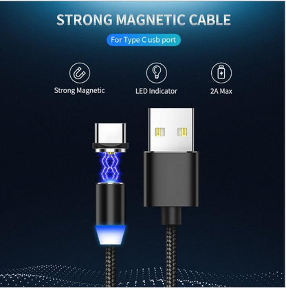 YBD 1m Magnetic LED Charging Cable for Apple