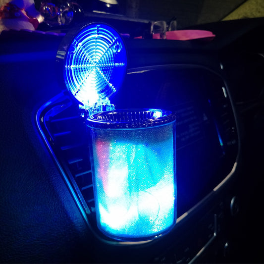 Car Ashtray with LED Light Portable Auto Accessory