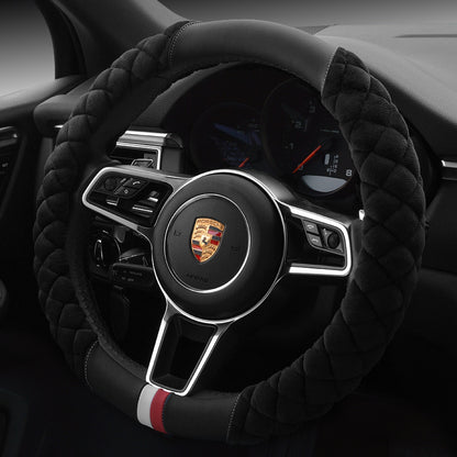 Cute Plush Winter Steering Wheel Cover 38cm