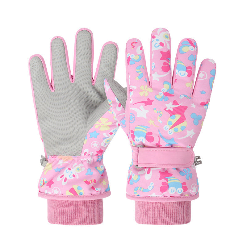 Children's Skiing Gloves with Thickened Fleece