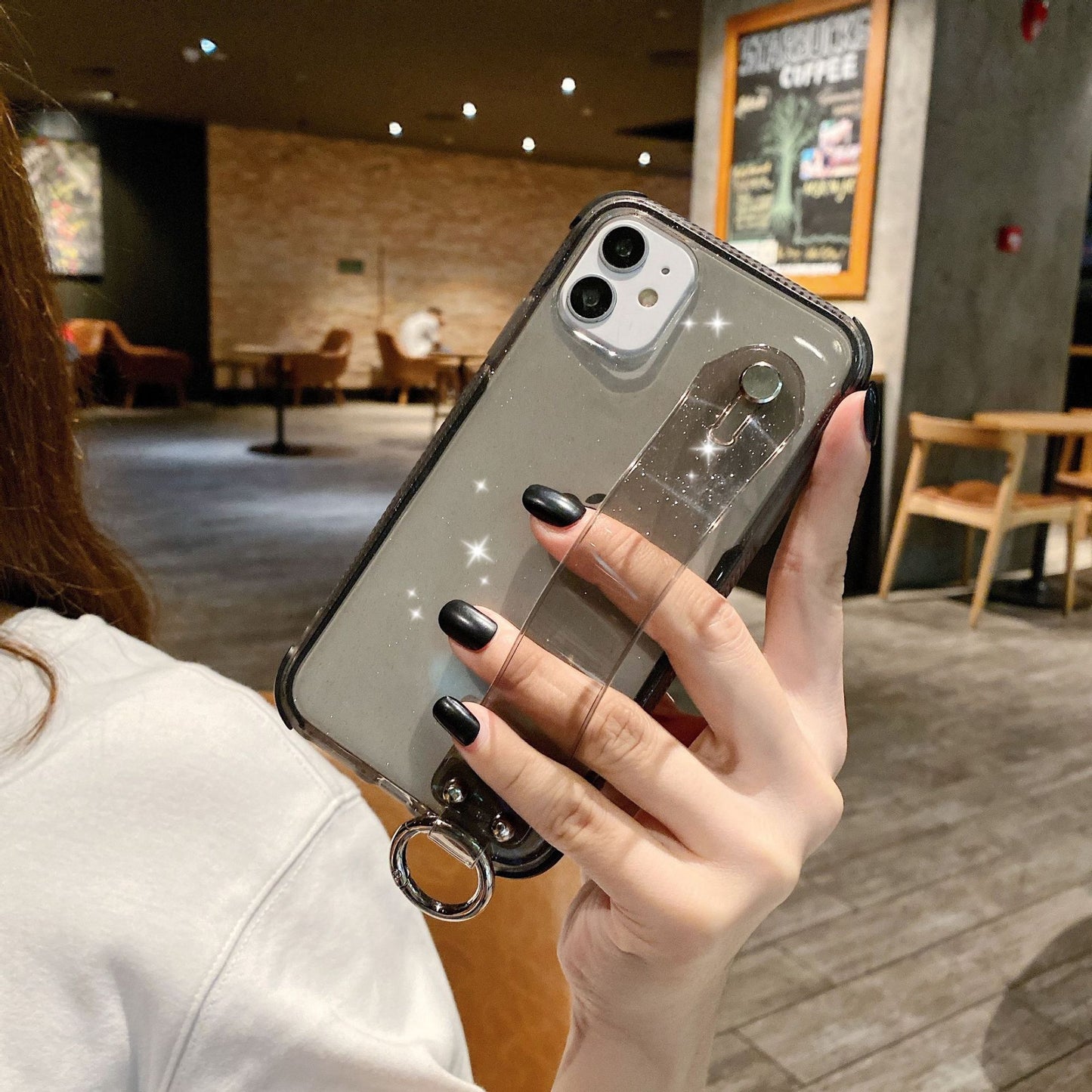Apple Transparent Flash Powder Anti-Fall Phone Case