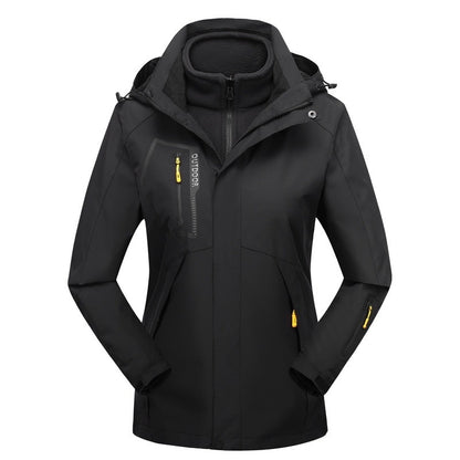 Winter Outdoors Three-in-one Coat Warm-keeping Cotton Clothing Shell Jacket