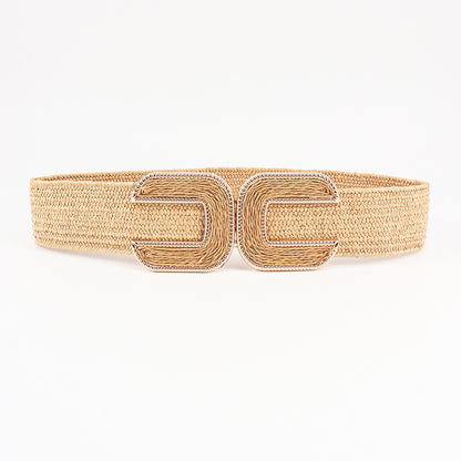 Women's Niche Straw Elastic Waistband
