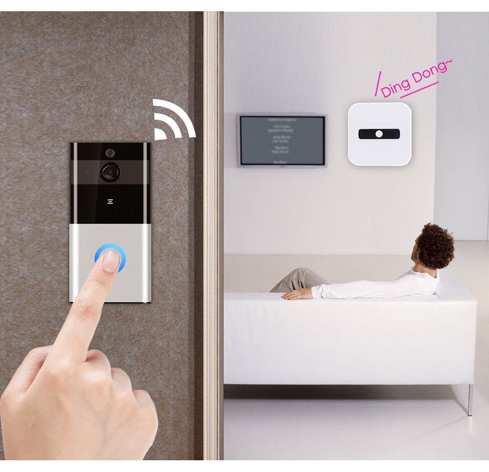 Marlboze 720P Smart WiFi Video Doorbell Wireless Intercom PIR Detection