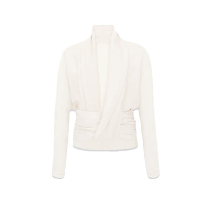 French Drape Pleated Long Sleeve Shirt