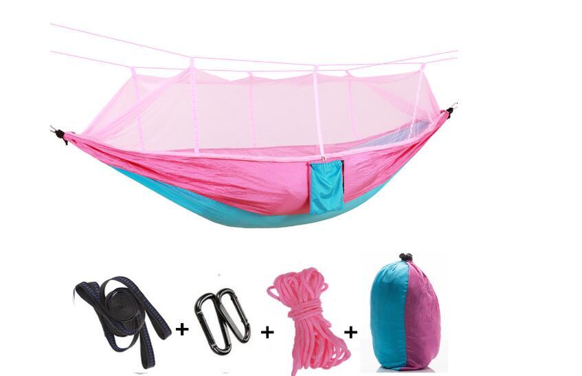 Portable Parachute Hammock with Mosquito Net - Army Green