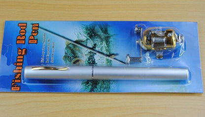Mini Ice Fishing Pen Rod with Drum Set