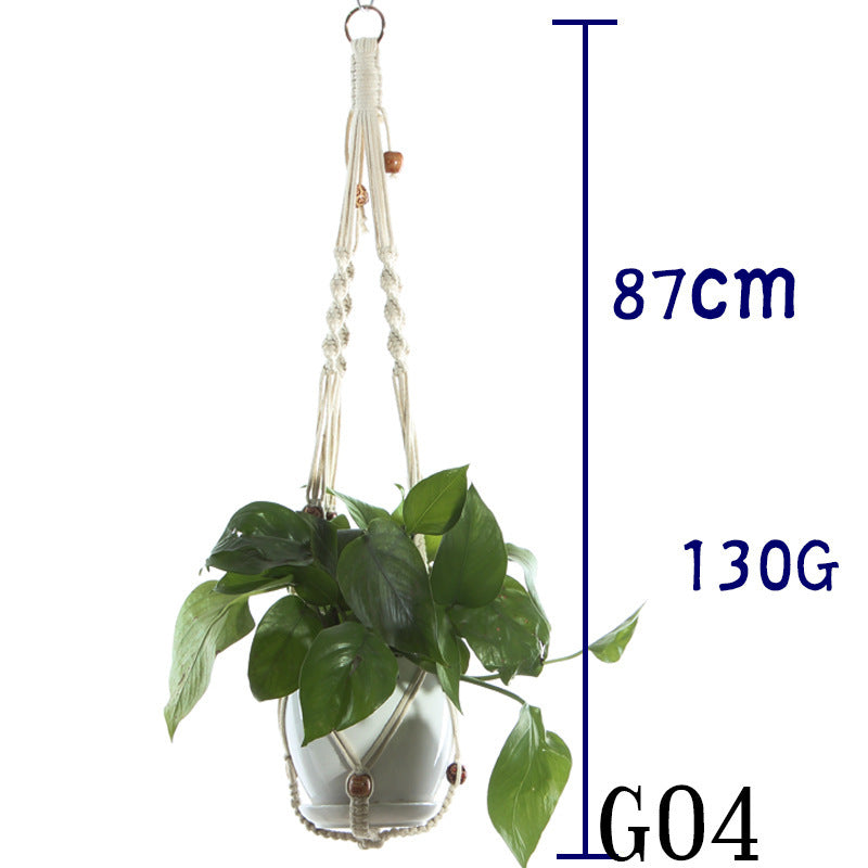 Beige Cotton Rope Plant Hanger
