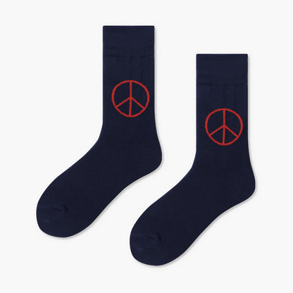 Creative Minimalist Printed Casual Mid Length Socks
