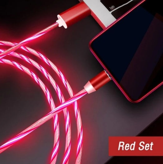 Magnetic Flowing Light Data Cable iPhone Android Type-C