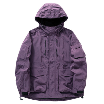 Outdoor Transparent Riding Casual Hooded Jacket