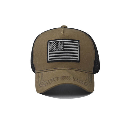 Men's Washed Distressed Embroidered Breathable Hat