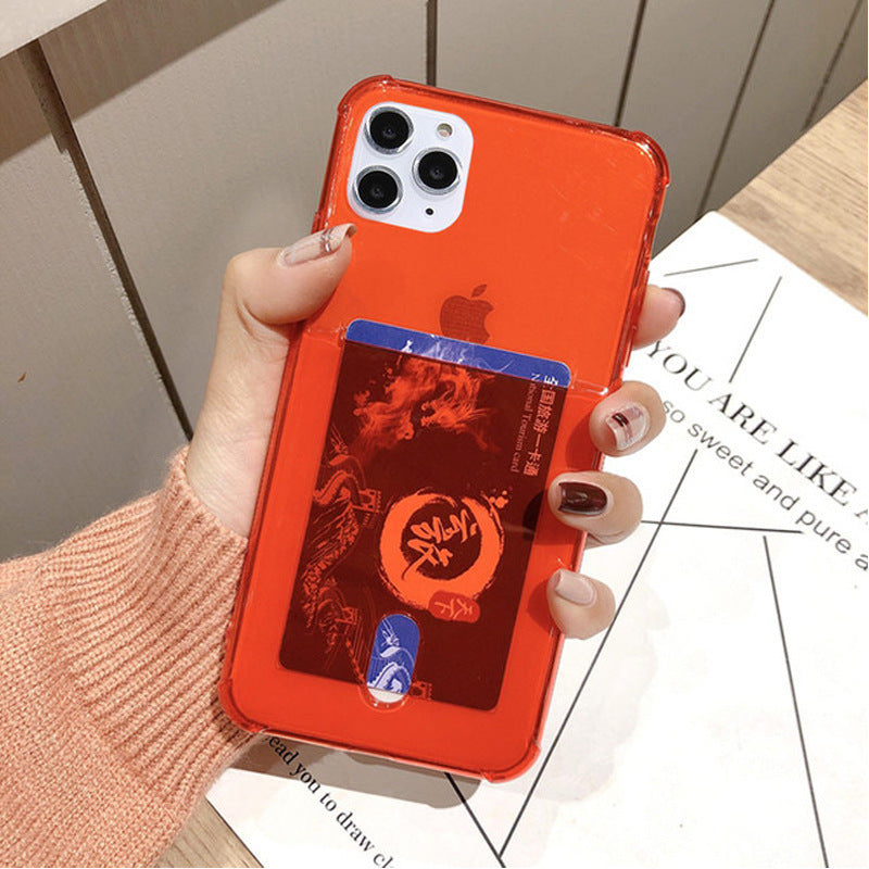 Apple Transparent Card Holder Phone Case
