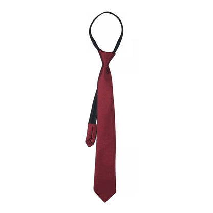 Men's Zipper Korean Style Pure Color Tie