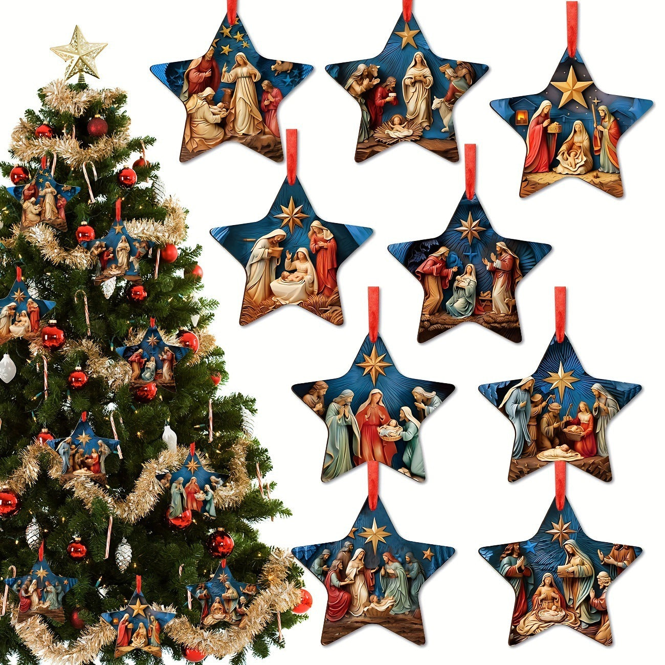 Wooden Christmas Gift Pendant, Tree Decoration