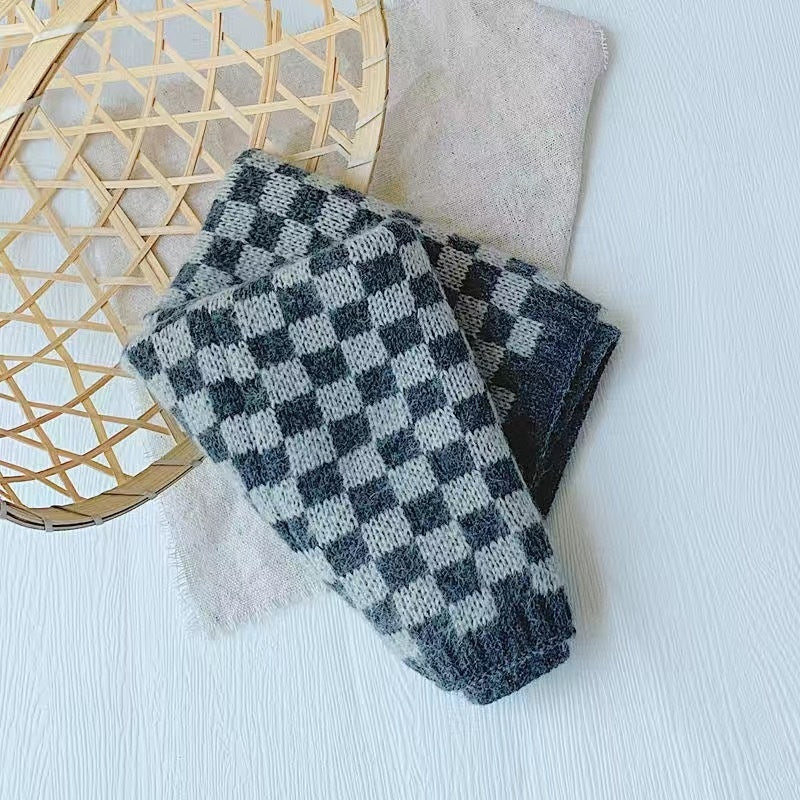 Warm All-matching Plaid Knitted Children's Scarf