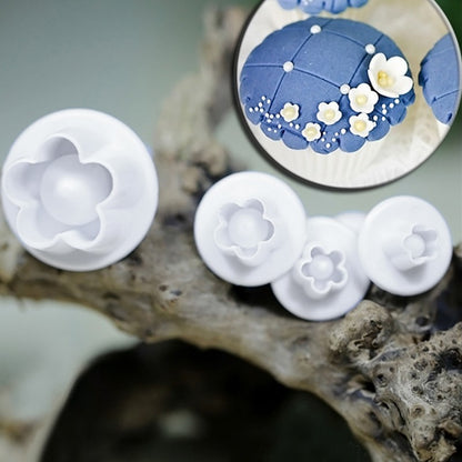 4pcs Plum Flower Fondant Cutter Tool