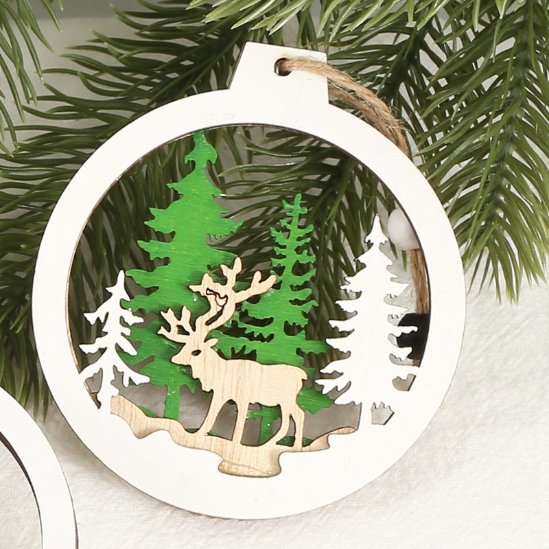 Creative Christmas Wooden Pendant