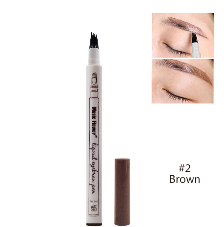 Waterproof Four-Claw Eyebrow Pen - Natural Eyebrow Tint Fork Tip Pencil