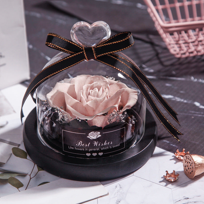 Valentine's Eternal Rose LED Glass Decor