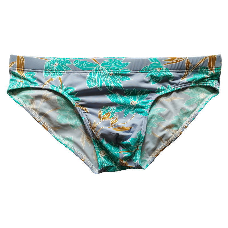 Men's Printed Low-waisted Swimming Trunks